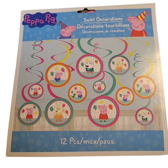 Peppa Pig Party Decor Kit Scene Setters Banner Swirl Hanging Props 31pc Bundle - Picture 2 of 16